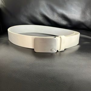 Lacoste white leather belt